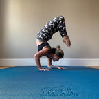 Handstand on blue Gorilla Yoga Mat